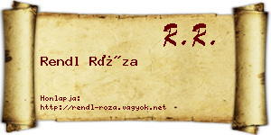 Rendl Róza névjegykártya